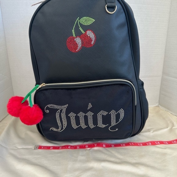 Juicy Couture  ? Black Backpack with Rhinestone Cherries